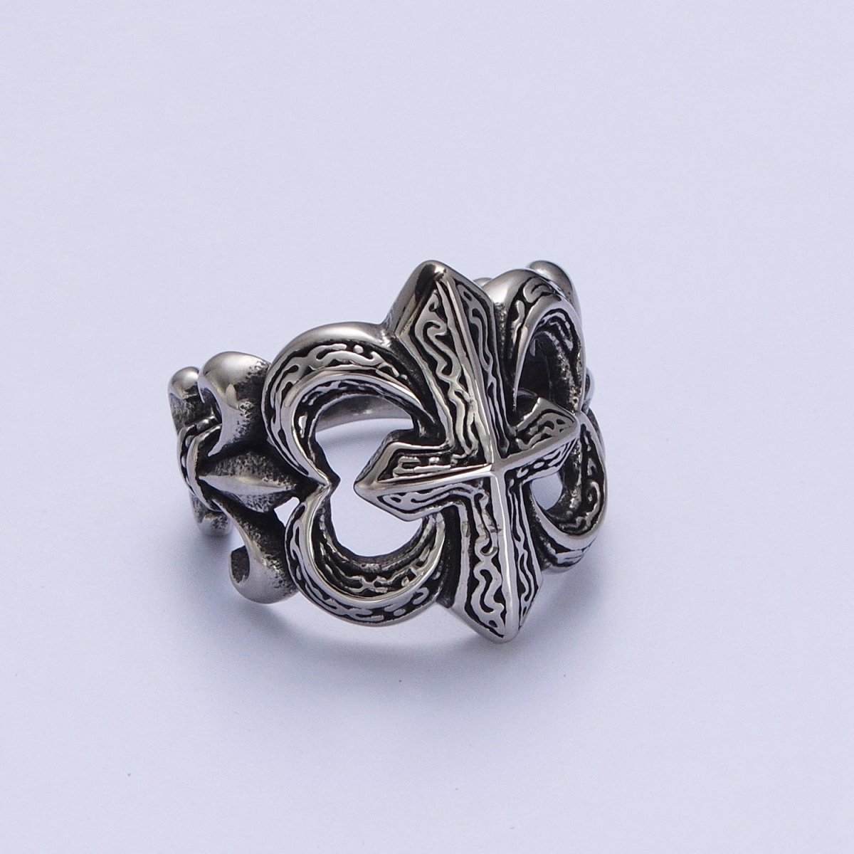 Men Stainless Steel Rings Cross Antique Silver Ring Chunky Bold Vintage Jewelry US 8 9 10 | O-220~O-222