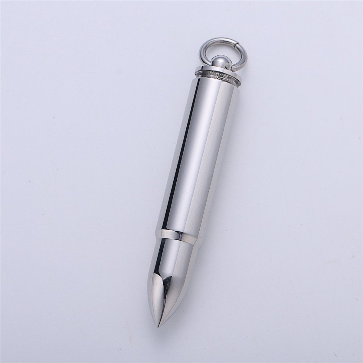Mens Stainless Steel Bullet Pendant Necklaces Urn Ashes Necklace Supply for Cremation Memorial Keepsakes in Gold Silver Ammo E-664
