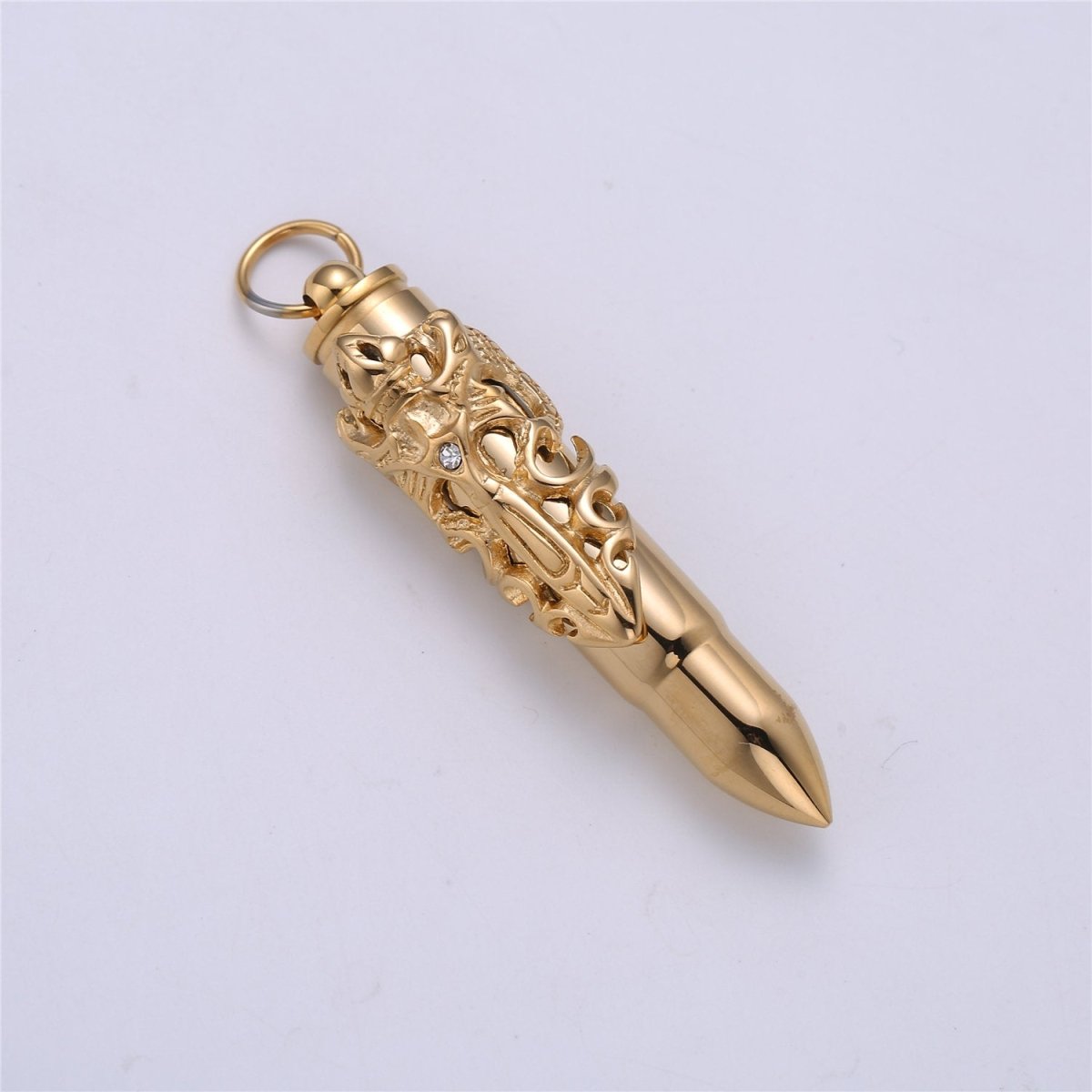 Mens Stainless Steel Dragon Bullet Pendant Necklaces Urn Ashes Necklace Supply for Cremation Memorial Keepsakes in Black Silver Gold Bullet E-662 E-693 E-694