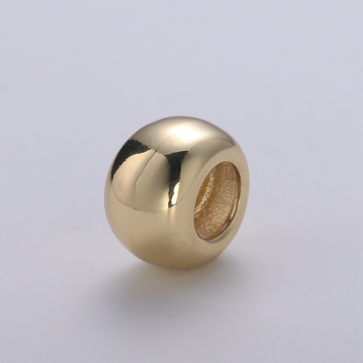 Metal Beads - Large Hole Beads - Gold Beads - Beads For Bracelet Leather - Tibetan Beads - 12x8mm - 6mm Hole B-374 - DLUXCA