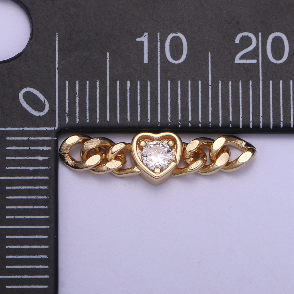 Miami Cuban Link Connector for Bracelet Necklace Jewelry Making Supply Heart Cubic Charm Connector for Statement Jewelry Making F-734