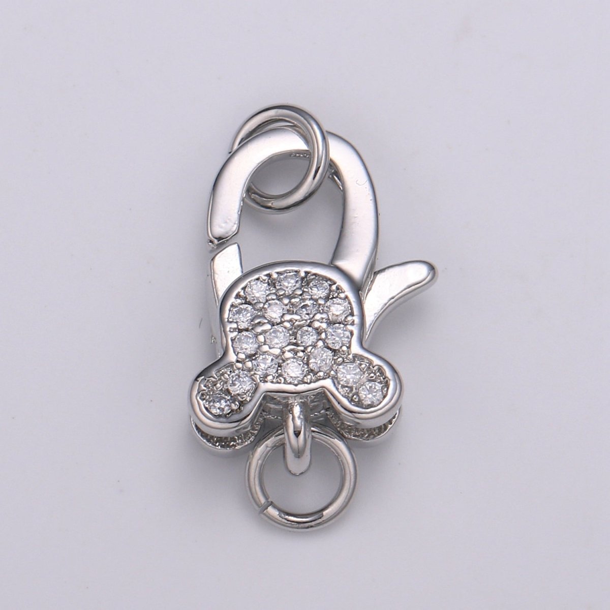 Mickey Pave Clasp 14k Gold Fill Pave Lobster Clasp, 20x11mm, Clear Pave Clasp for Necklace Bracelet End Clasp for Jewelry Making K-168 K-169
