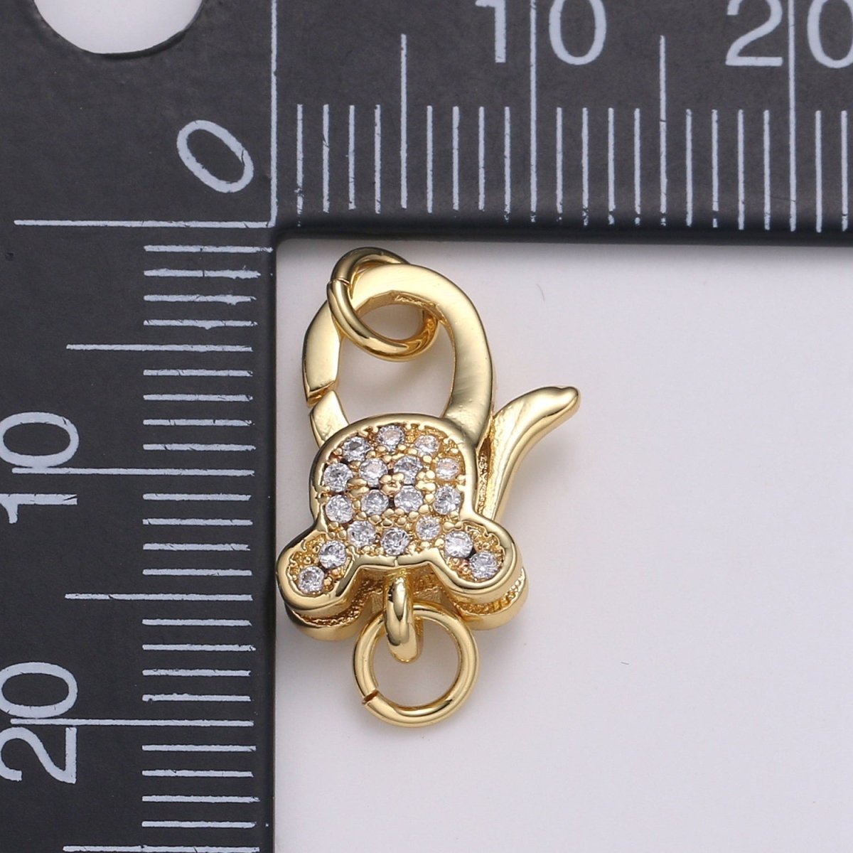 Mickey Pave Clasp 14k Gold Fill Pave Lobster Clasp, 20x11mm, Clear Pave Clasp for Necklace Bracelet End Clasp for Jewelry Making K-168 K-169