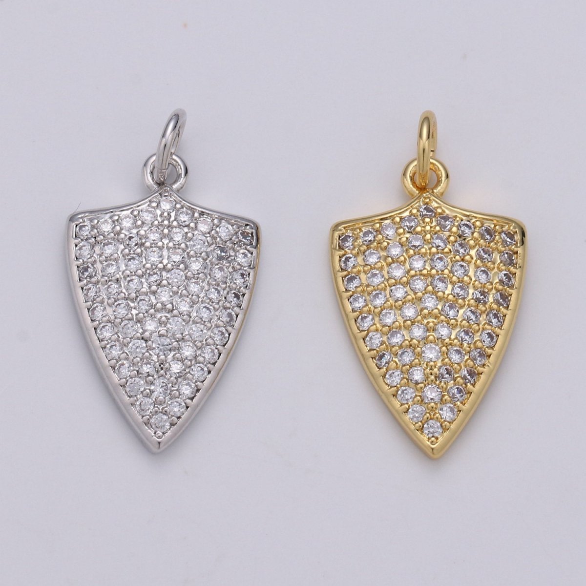 Micro Pave 14k Gold filled Dainty Shield Charm Medieval Knight Medallion Pendant for Necklace Earring Bracelet Charm D-417 D-418