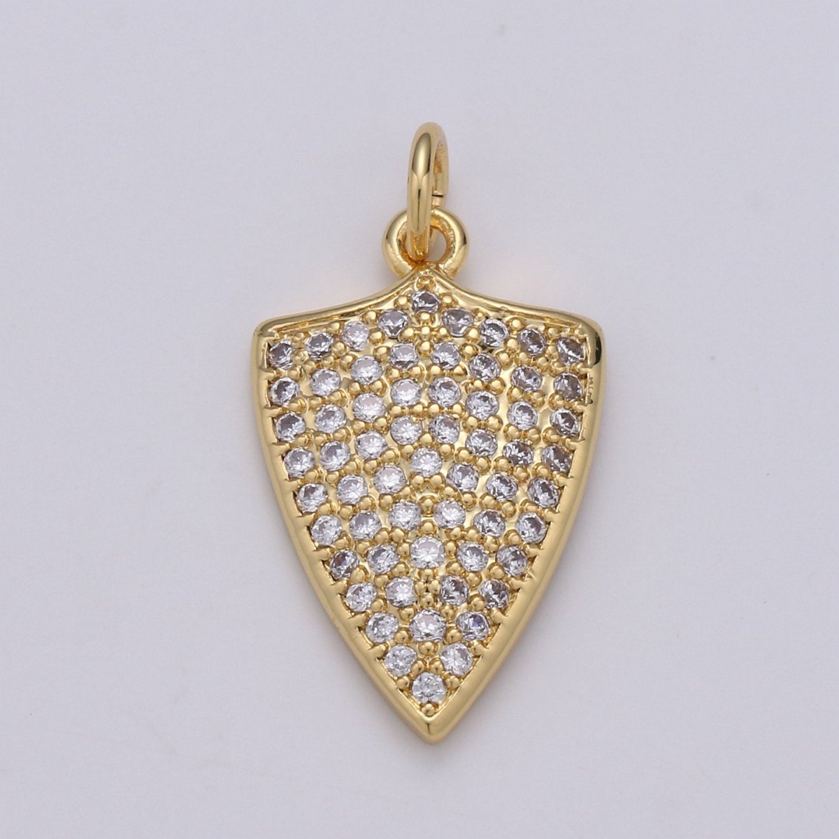 Micro Pave 14k Gold filled Dainty Shield Charm Medieval Knight Medallion Pendant for Necklace Earring Bracelet Charm D-417 D-418