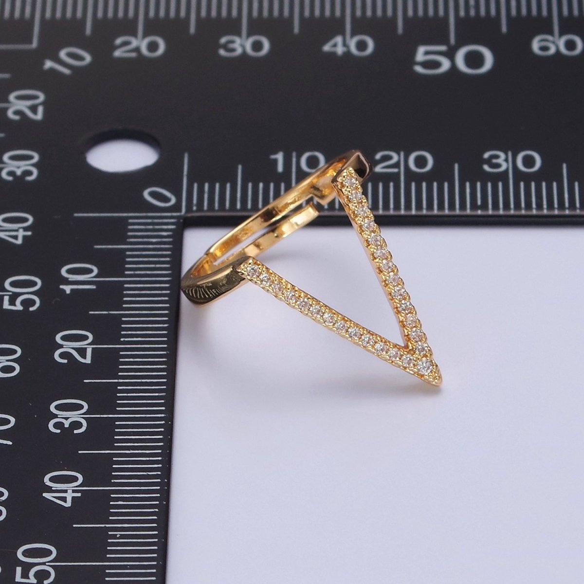 Micro Pave Clear CZ V Shaped Ring, Dainty V Ring, Chevron Ring, CZ Chevron Ring, Classy V Ring, Stackable Ring O-2149