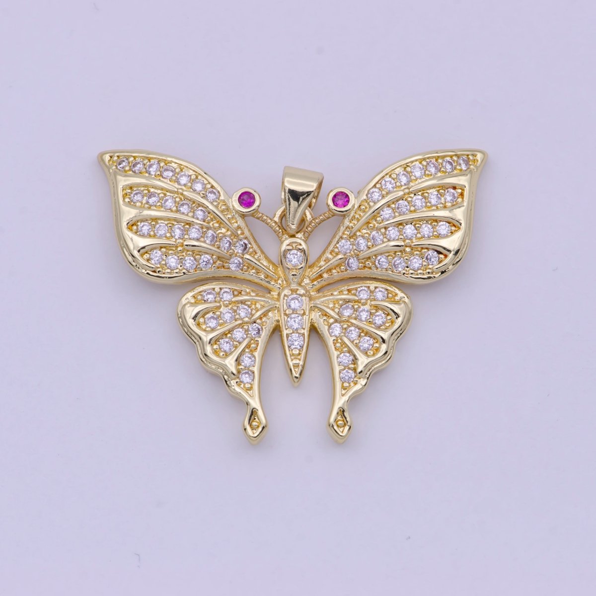 Micro pave Cubic Zirconia Gold Filled Butterfly Charm Mariposa Butterfly Pendant DIY Jewelry Accessories H-504 H-505