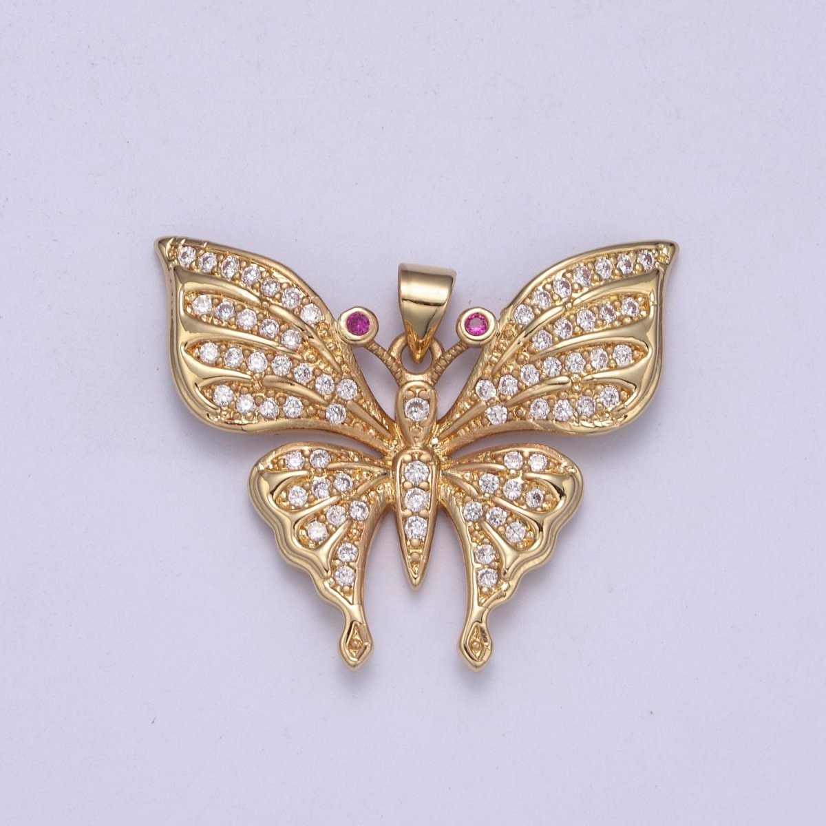 Micro pave Cubic Zirconia Gold Filled Butterfly Charm Mariposa Butterfly Pendant DIY Jewelry Accessories H-504 H-505