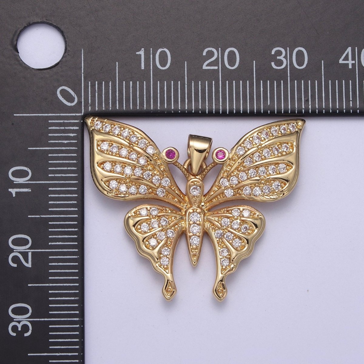 Micro pave Cubic Zirconia Gold Filled Butterfly Charm Mariposa Butterfly Pendant DIY Jewelry Accessories H-504 H-505