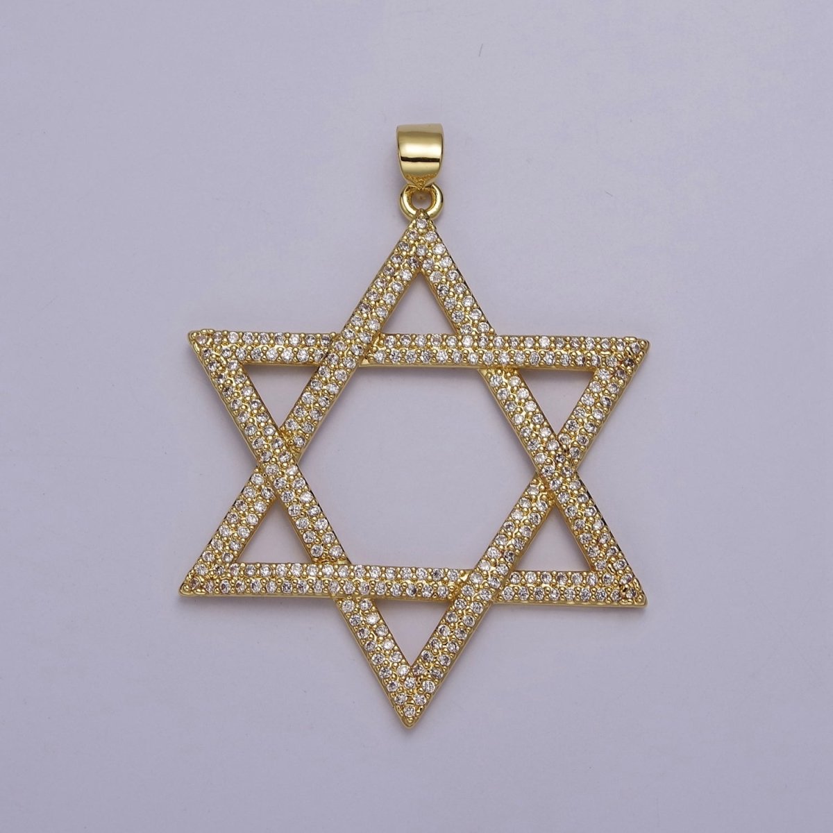 Micro Pave Cubic Zirconia Star of David Pendant Jewelry For Jewish Religious Necklace Making, J-759