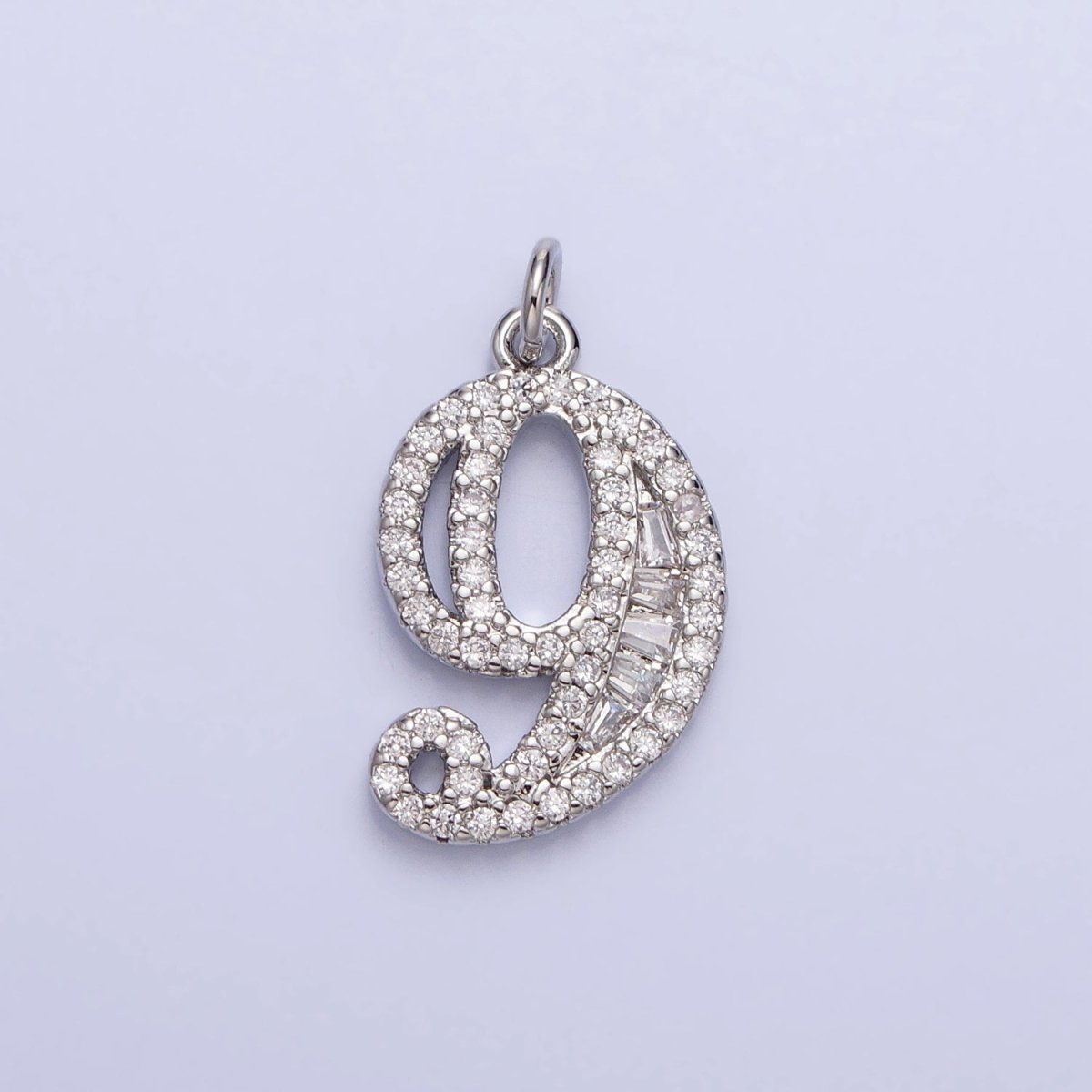 Micro Pave CZ Numbering Charms Pave Dangle Silver Number Charms Women Pave Number Findings Number 0-9 Charms AC529 - AC538