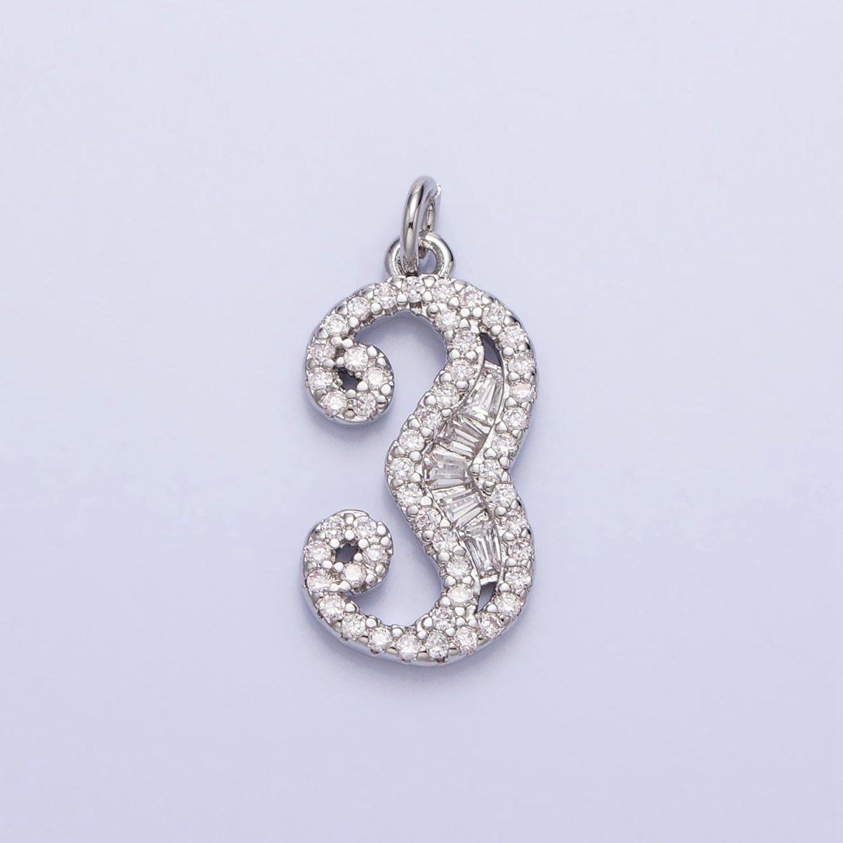 Micro Pave CZ Numbering Charms Pave Dangle Silver Number Charms Women Pave Number Findings Number 0-9 Charms AC529 - AC538