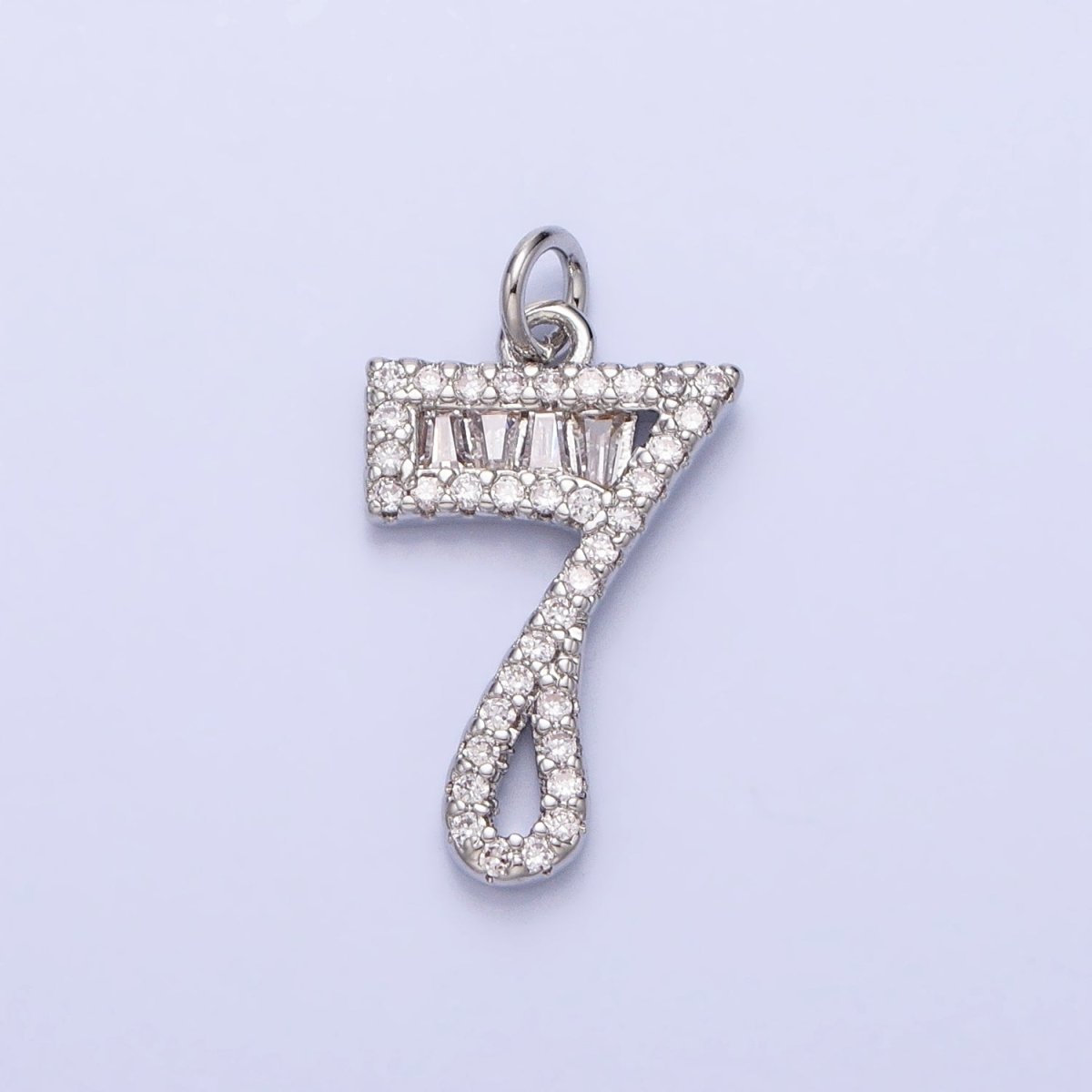 Micro Pave CZ Numbering Charms Pave Dangle Silver Number Charms Women Pave Number Findings Number 0-9 Charms AC529 - AC538