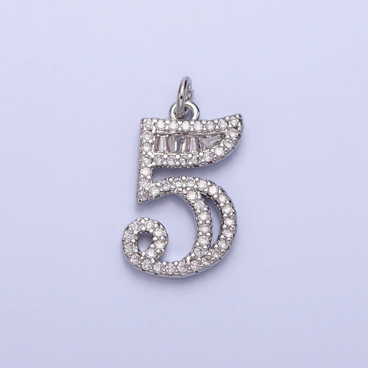 Micro Pave CZ Numbering Charms Pave Dangle Silver Number Charms Women Pave Number Findings Number 0-9 Charms AC529 - AC538