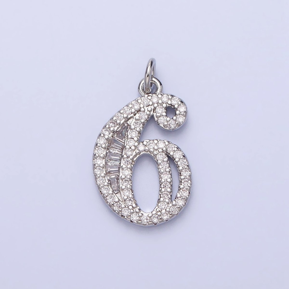 Micro Pave CZ Numbering Charms Pave Dangle Silver Number Charms Women Pave Number Findings Number 0-9 Charms AC529 - AC538