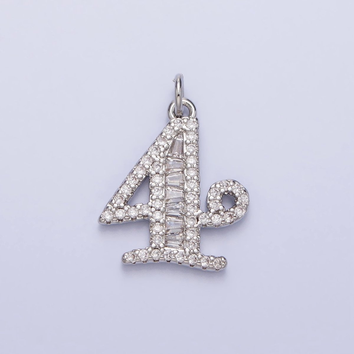 Micro Pave CZ Numbering Charms Pave Dangle Silver Number Charms Women Pave Number Findings Number 0-9 Charms AC529 - AC538