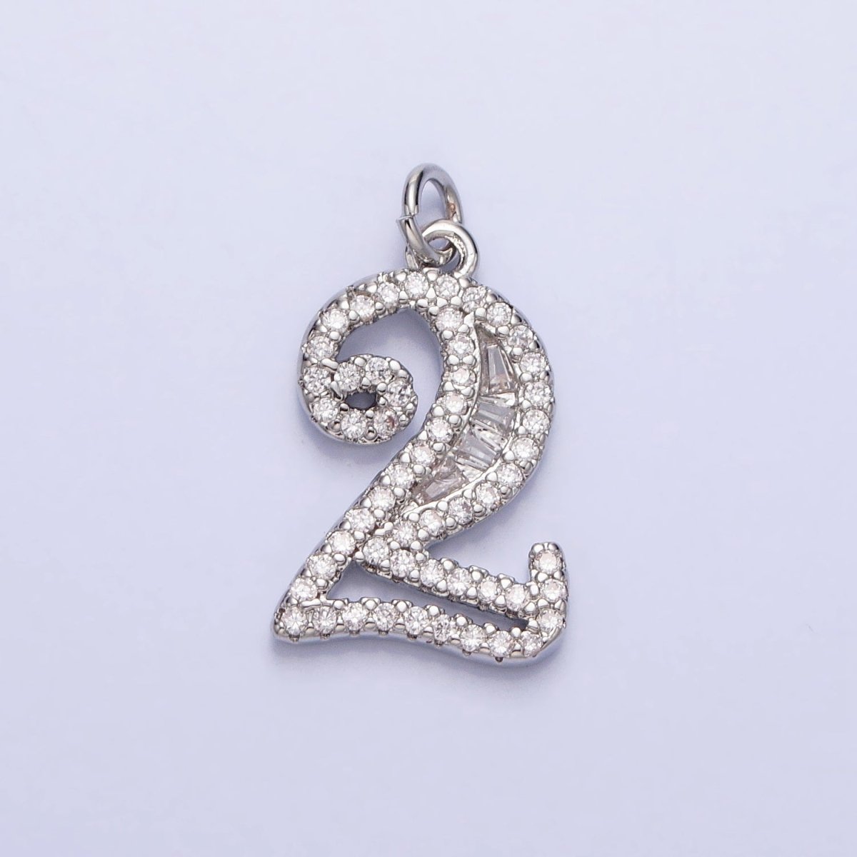 Micro Pave CZ Numbering Charms Pave Dangle Silver Number Charms Women Pave Number Findings Number 0-9 Charms AC529 - AC538