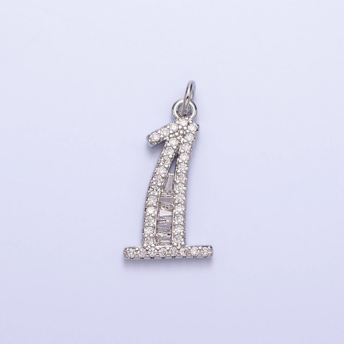 Micro Pave CZ Numbering Charms Pave Dangle Silver Number Charms Women Pave Number Findings Number 0-9 Charms AC529 - AC538