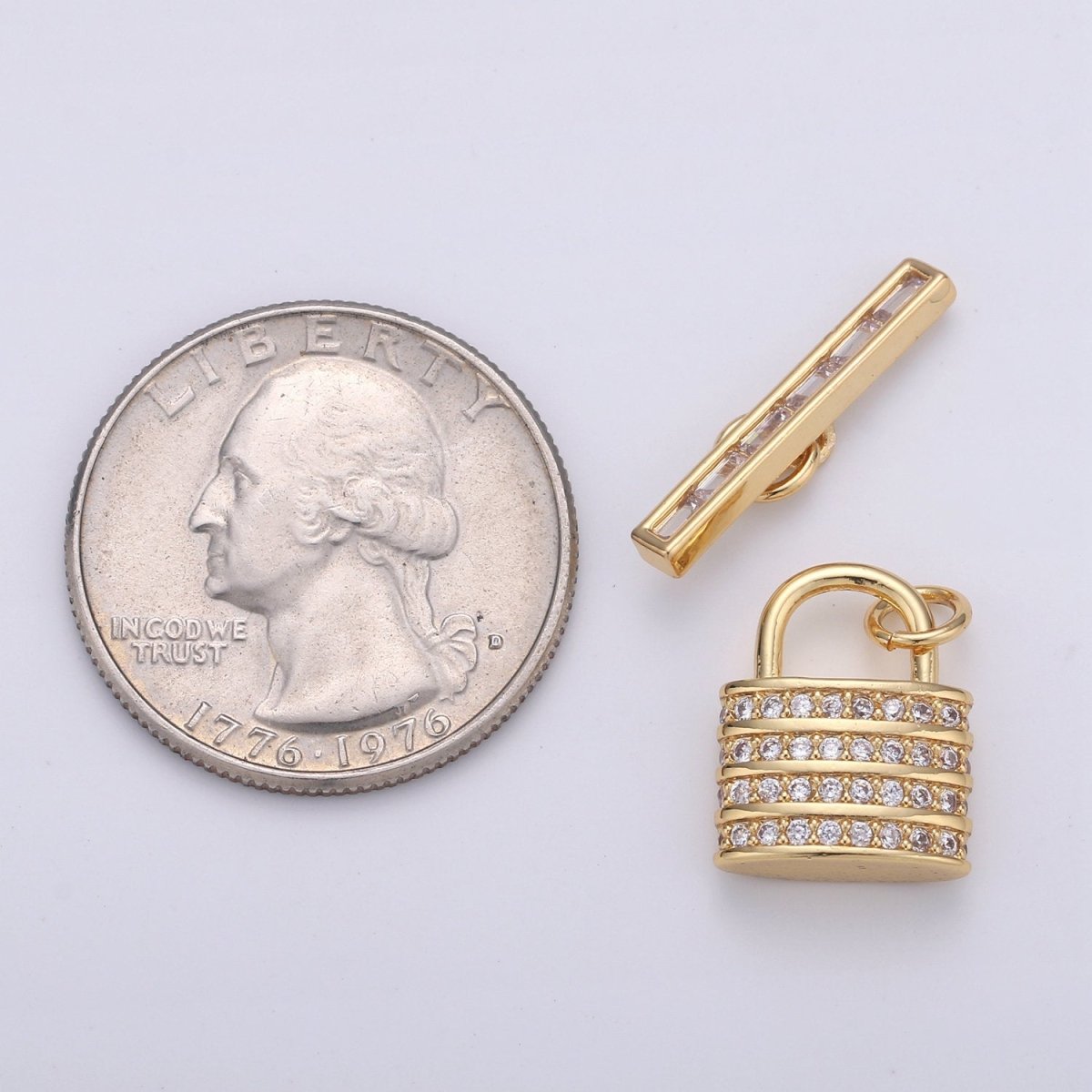 Micro Pave CZ Toggle Clasps, T-Bar, Clasp Connector, Padlock Toggle Clasp, Silver Toggle Clasps Rose Gold Cubic Clasp Jewelry Making, K-526 K-527