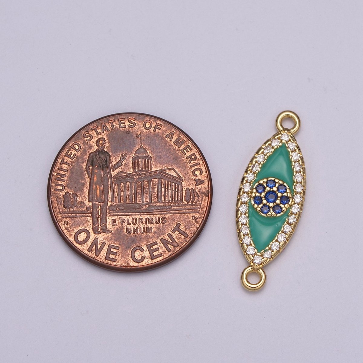 Micro Pave Evil Eye Connector Gold / Silver Eye Connector for Bracelet Link Connector Y-418 -Y-419