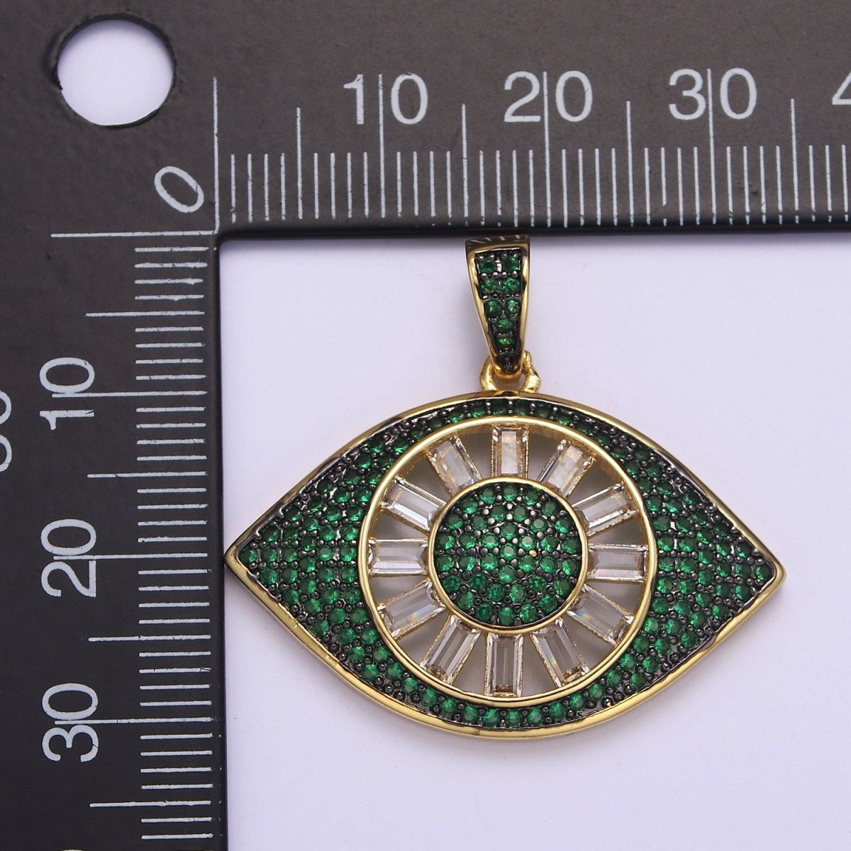 Micro Pave Evil Eye Pendant, Lucky Eye Shaped Pave Pendant, Gold Filled Protection Eye charm J-725 J-726 J-728 J-729 J-732
