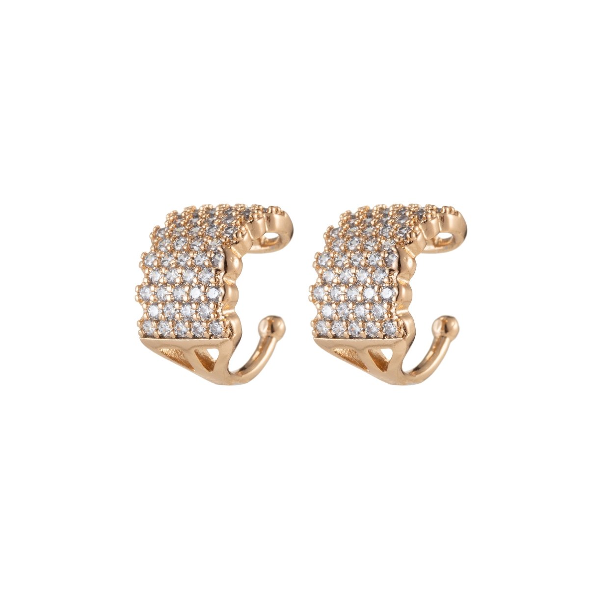 Micro Pave gold ear cuff, Dainty cuff, Conch cz ear cuff, Huggie earcuff, Non pierced cz ear cuff, Dainty ear cuff, Gold ear cuff, Conch cz AI-049