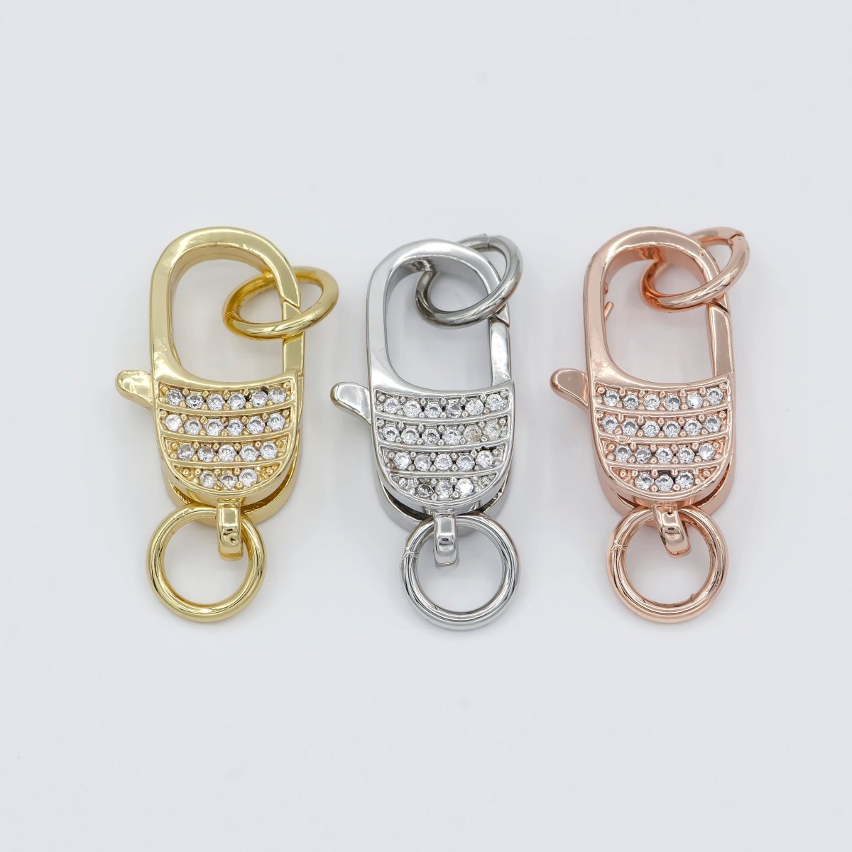 Micro Pave Gold Filled CZ Lobster Clasp End Clasp For DIY Jewelry Making Necklace Bracelet Anklet  L-301~L-304