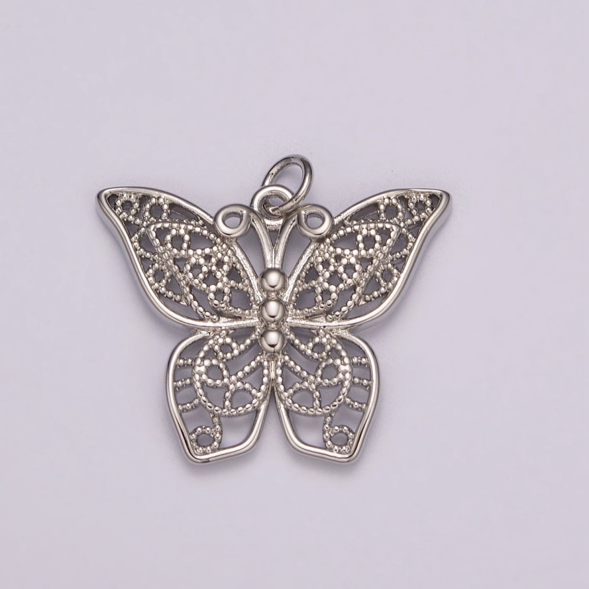 Micro Pave Gold Monarch Charm, Bracelet, Necklace, Earring Pendant Butterfly Charm N-162 N-163