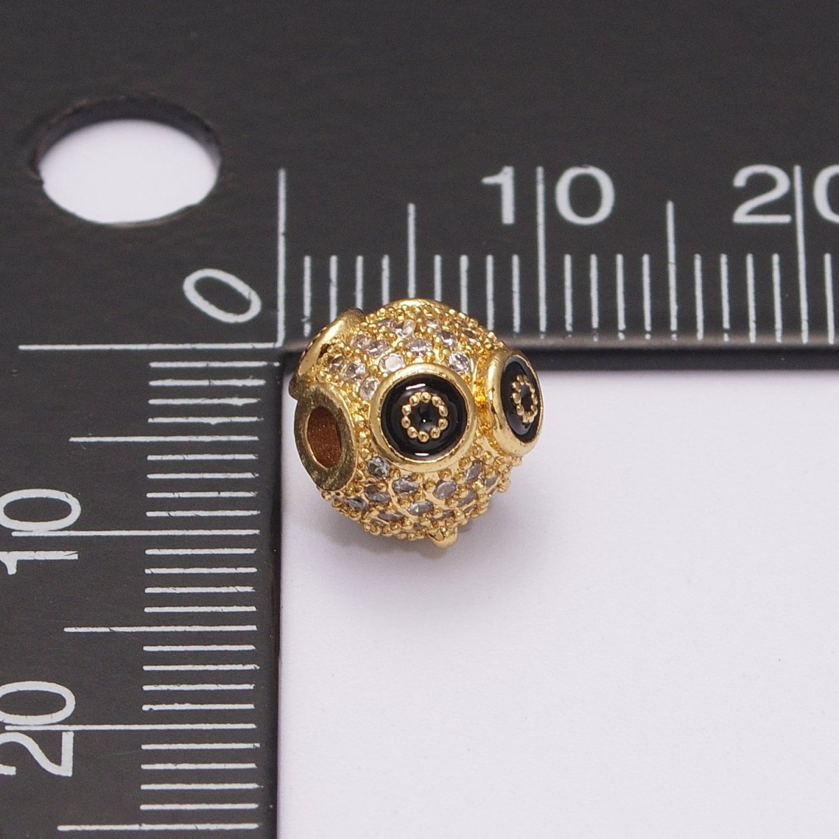 Micro Pave Gold Owl spacer bead Charm for beaded bracelet Making Supply Owl Head Bead 9mm with small hole B-643 to B-644