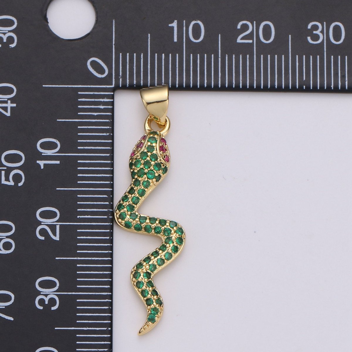 Micro Pave Gold Snake Charm Pendant, Cubic Snake Charms, Dainty Pendant Jewelry in 24K Gold Filled For Statement Necklace Earring I-809~I-811