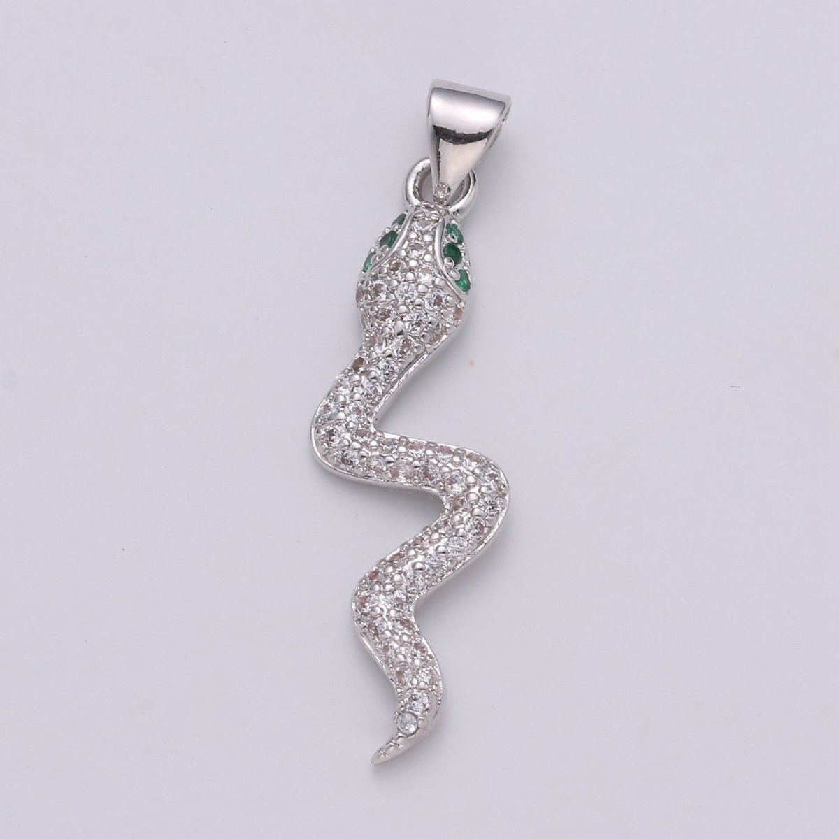 Micro Pave Gold Snake Charm Pendant, Cubic Snake Charms, Dainty Pendant Jewelry in 24K Gold Filled For Statement Necklace Earring I-809~I-811