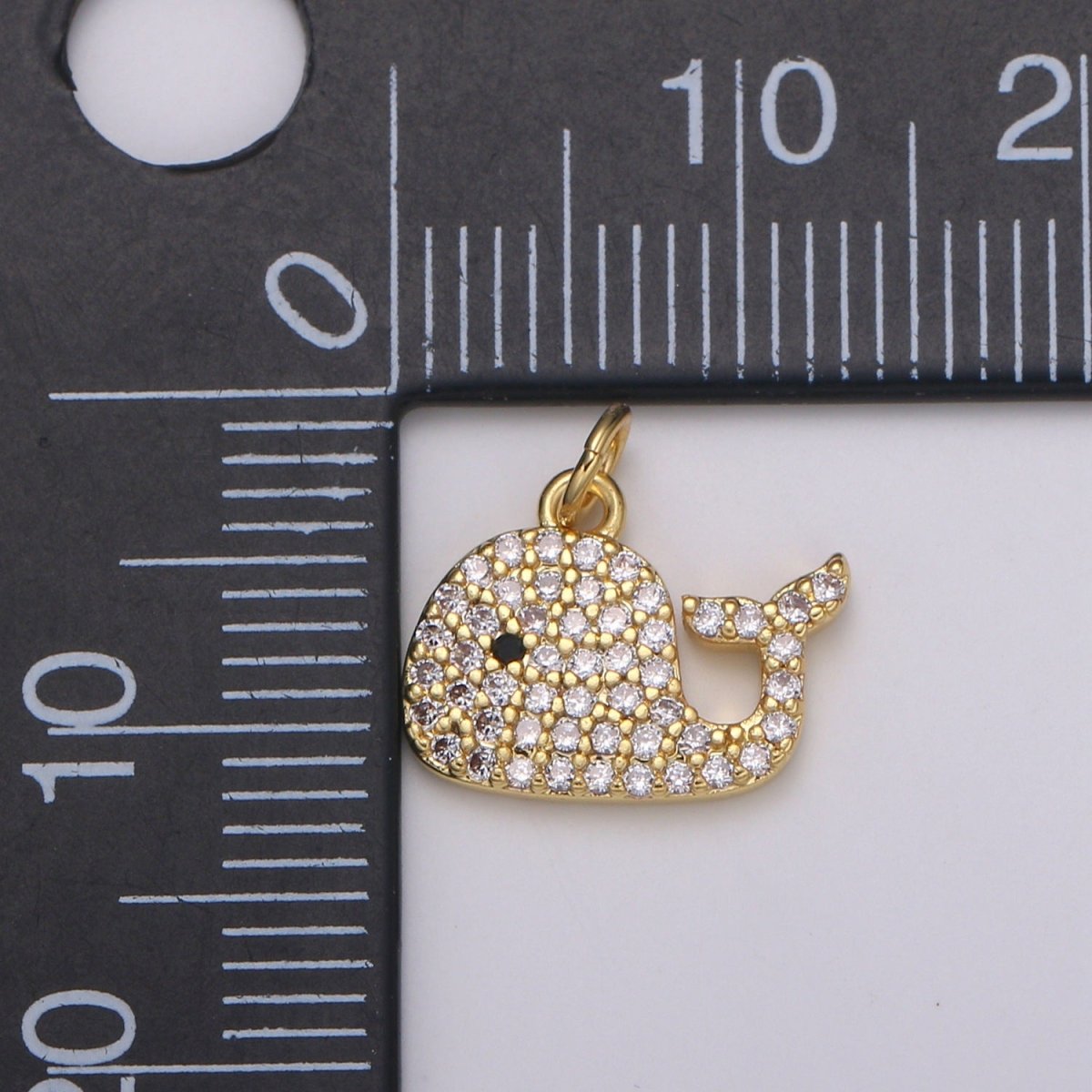 Micro Pave Gold Whale Charm, Bracelet Charm, Necklace Charm, Earring Charm, Ocean Jewelry, Fish,Dolphin ,Mermaid E-593 E-599