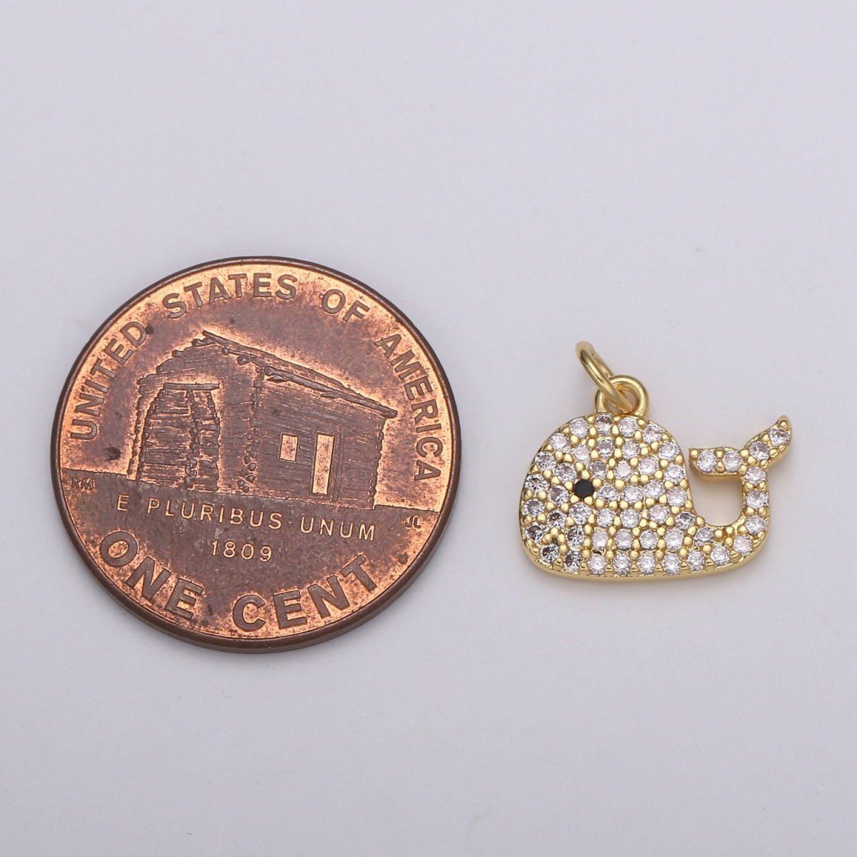 Micro Pave Gold Whale Charm, Bracelet Charm, Necklace Charm, Earring Charm, Ocean Jewelry, Fish,Dolphin ,Mermaid E-593 E-599