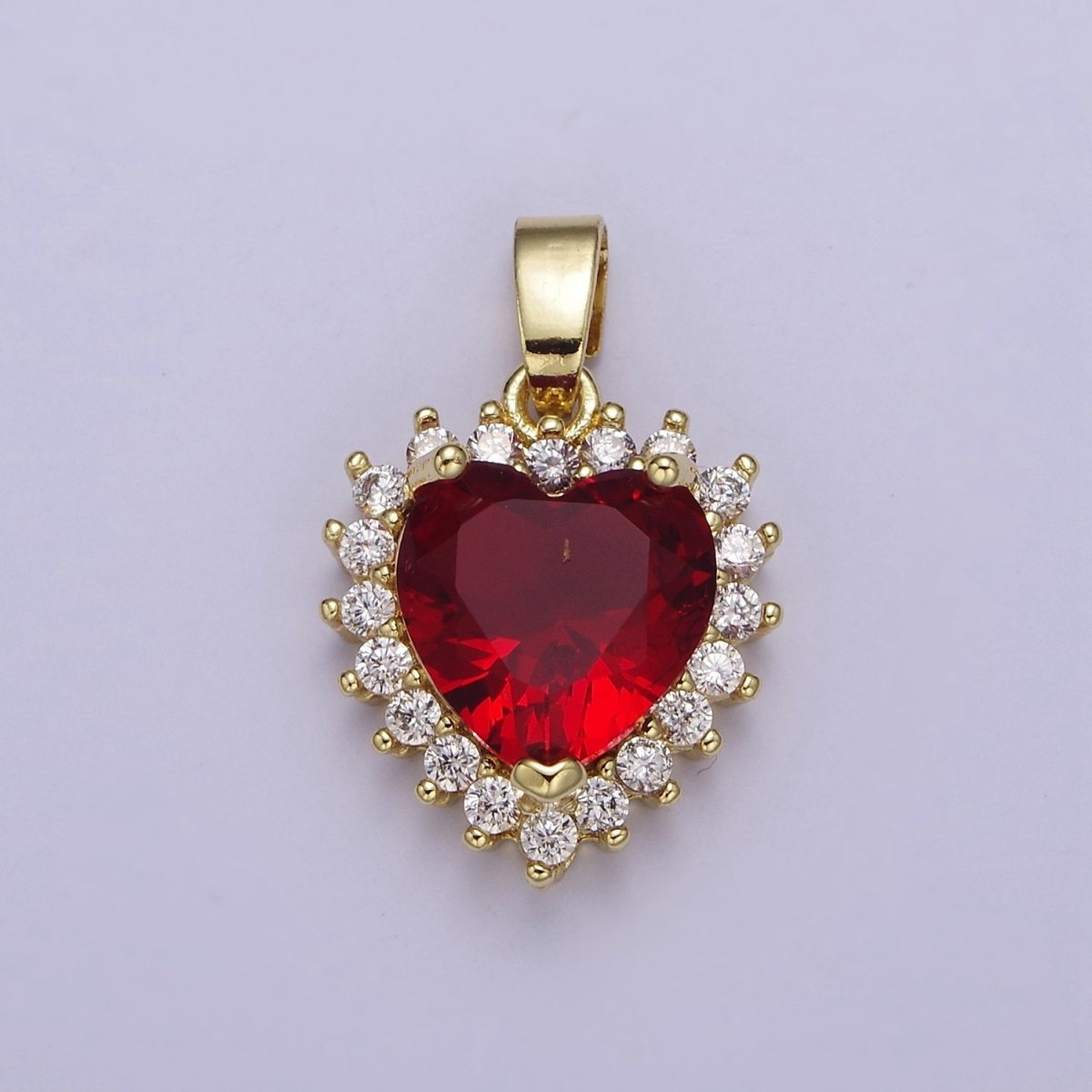 Micro Pave Heart CZ Pendant Charm For Jewelry Necklace Making, J-541 J-543 J-544 J-546