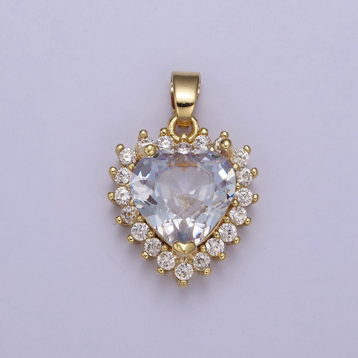 Micro Pave Heart CZ Pendant Charm For Jewelry Necklace Making, J-541 J-543 J-544 J-546