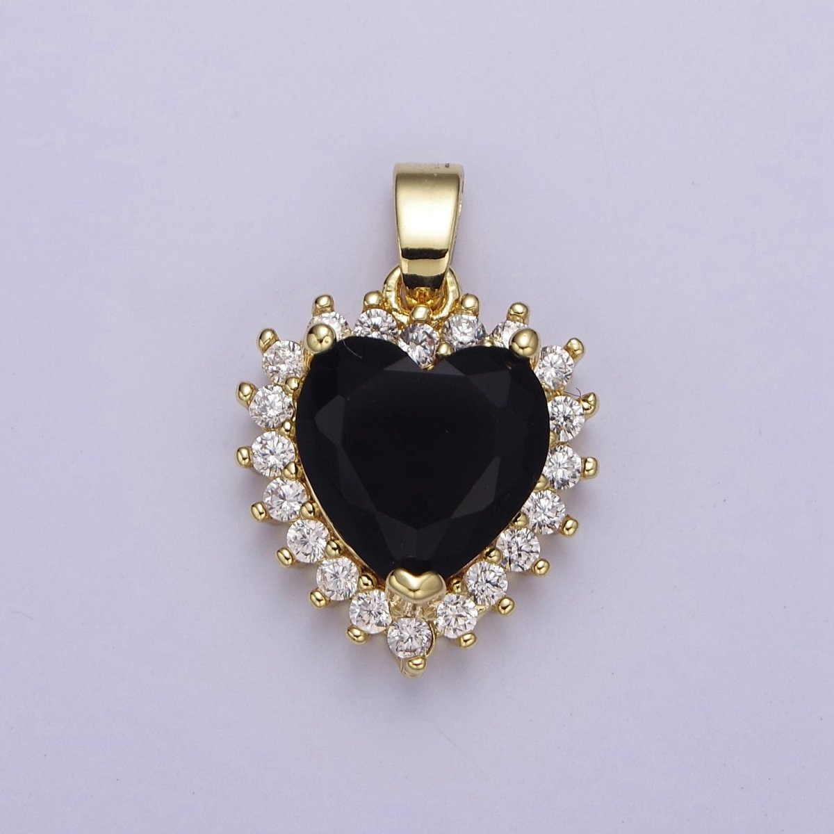 Micro Pave Heart CZ Pendant Charm For Jewelry Necklace Making, J-541 J-543 J-544 J-546