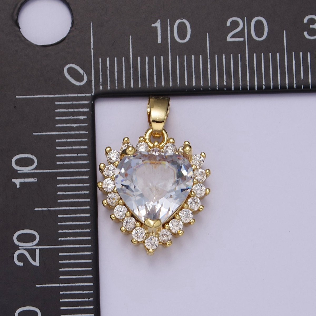 Micro Pave Heart CZ Pendant Charm For Jewelry Necklace Making, J-541 J-543 J-544 J-546