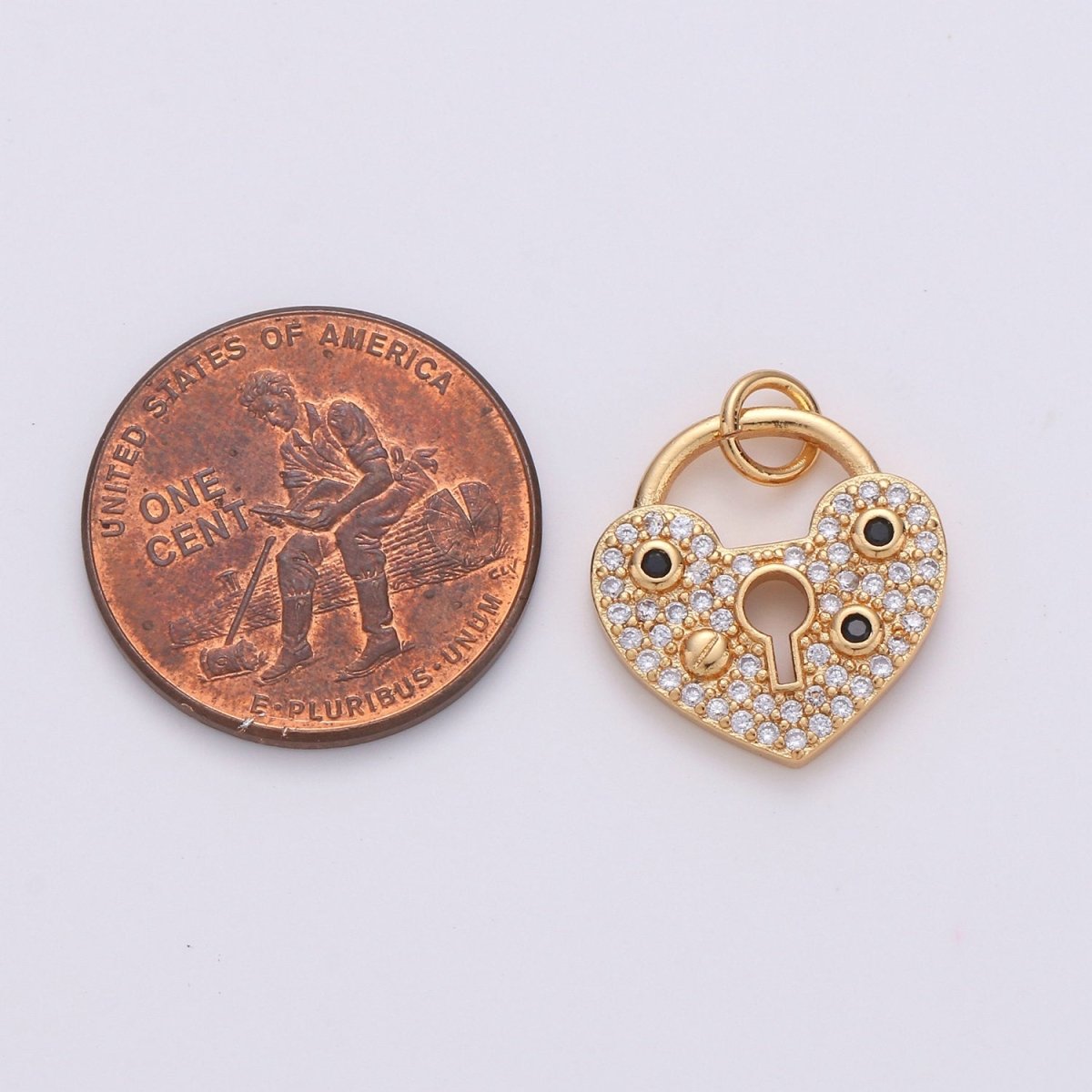 Micro Pave Heart padlock - Gold love lock - Silver Heart lock Jewelry for Necklace Pendant Bracelet Charm DIY Jewelry Supply, D-169/D-170/D-332
