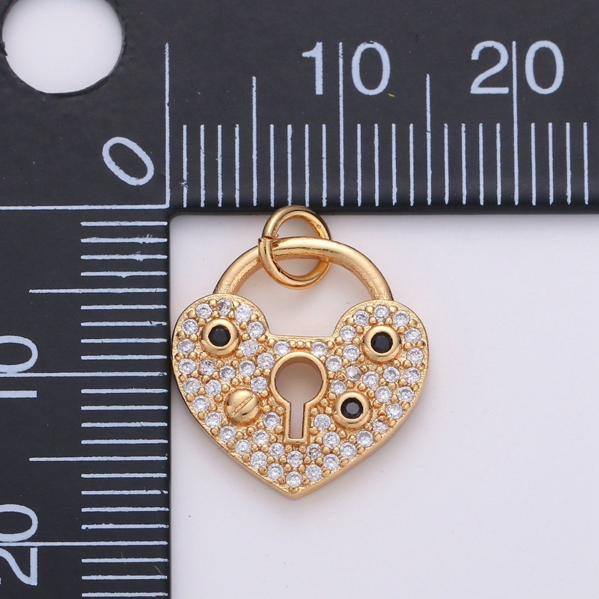 Micro Pave Heart padlock - Gold love lock - Silver Heart lock Jewelry for Necklace Pendant Bracelet Charm DIY Jewelry Supply, D-169/D-170/D-332