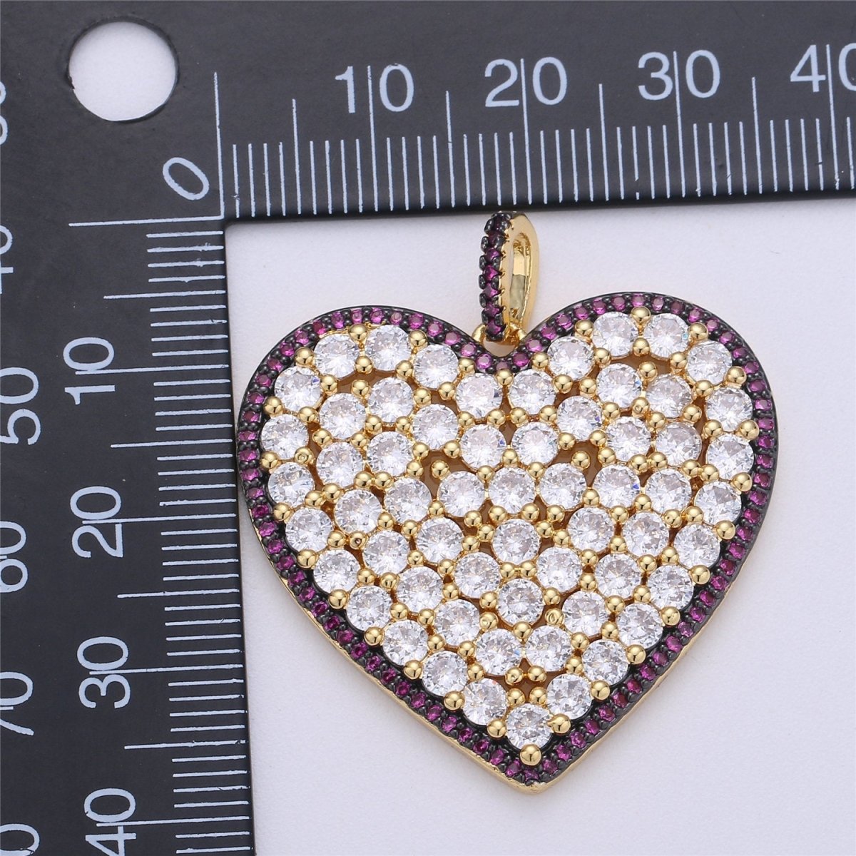 Micro Pave Heart Pendant, Heart Shaped Cubic Heart Pendant in 24k gold filled Pink Blue Green Heart Jewelry I-363~I-365