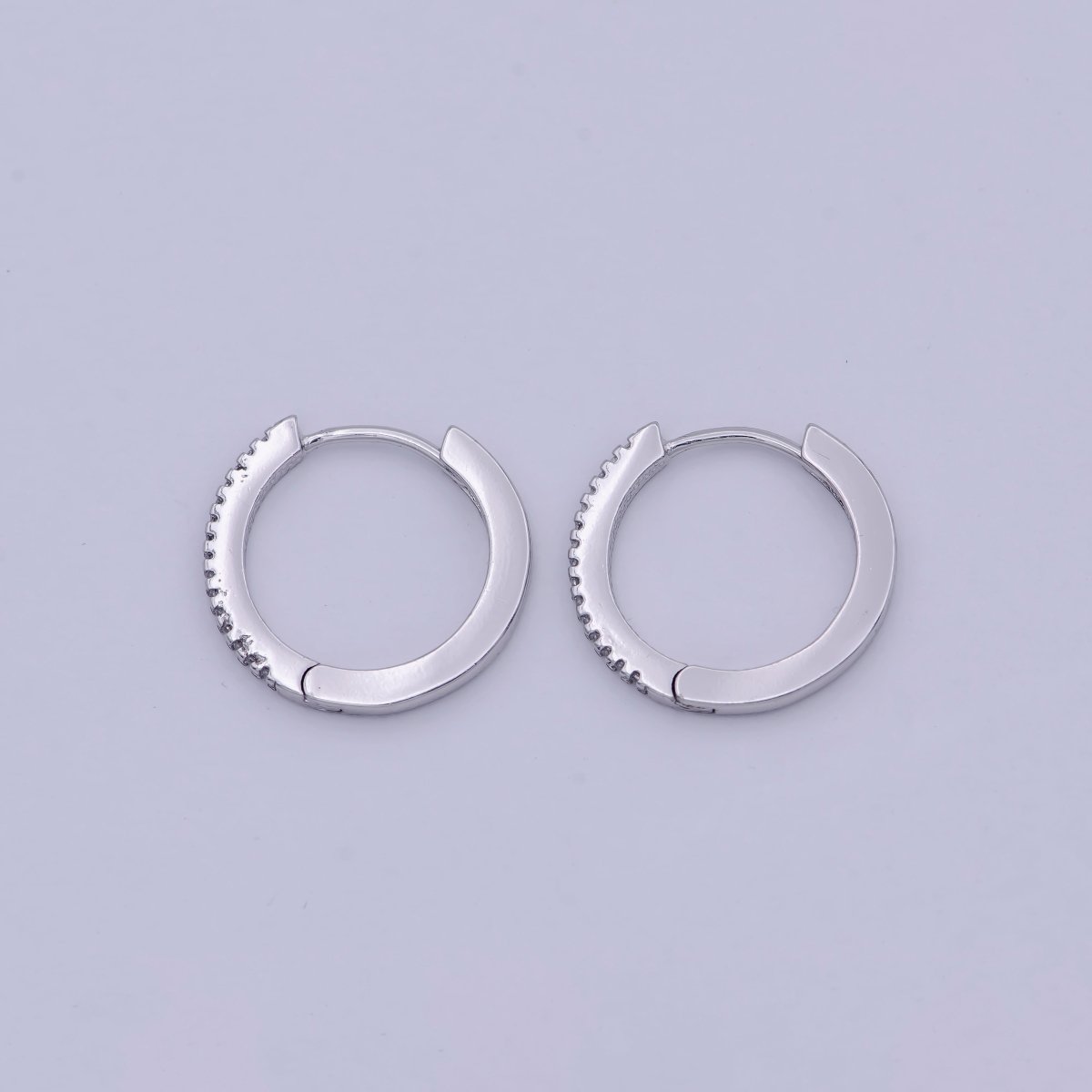 Micro Pave Huggie Earrings Gold / Silver Huggie Hoops • Minimalist Gold Earrings • Perfect Gift for Her T-016