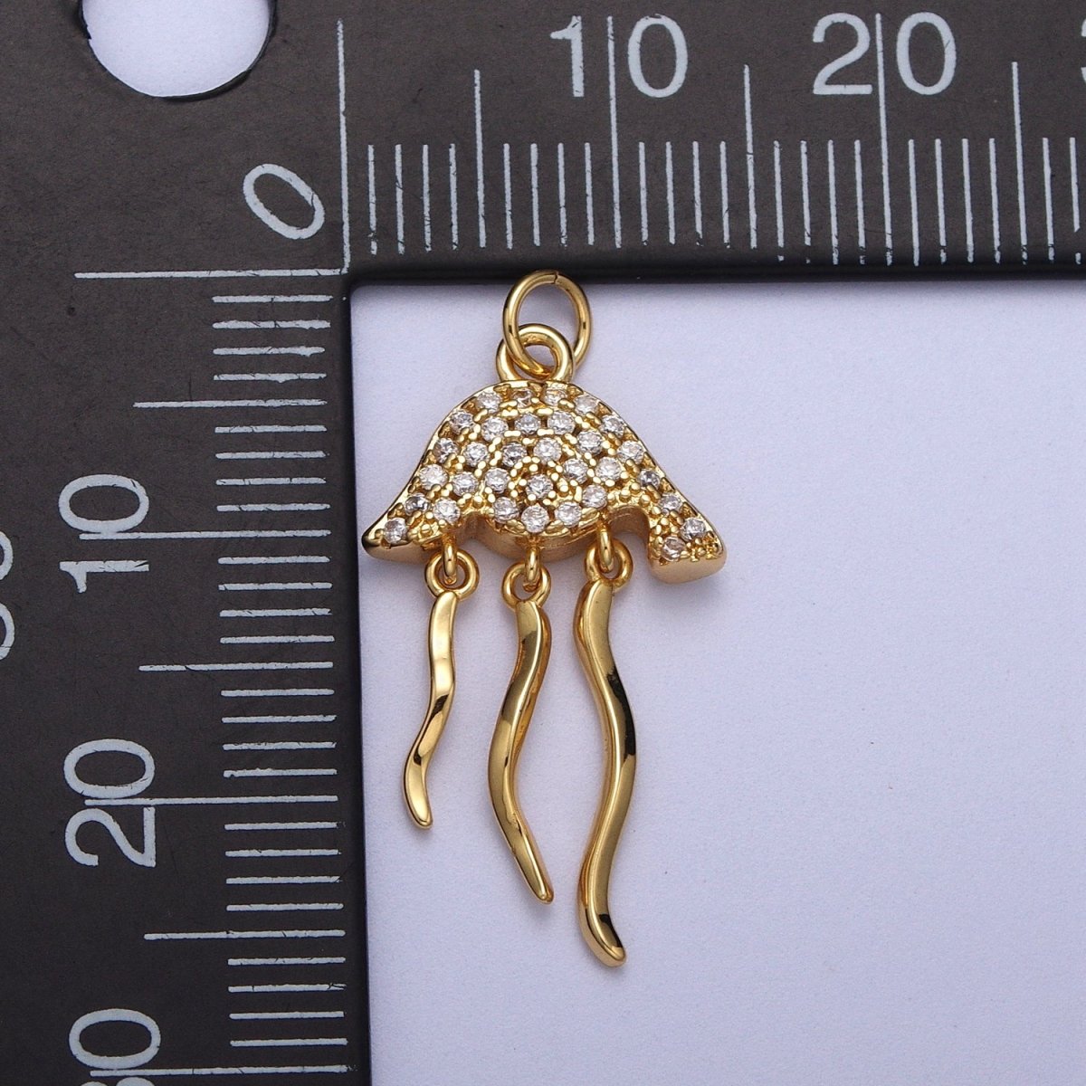 Micro Pave Jellyfish Charm in 18K Gold Filled Fish Animal Silver Beach vibes Jewelry AC553 AC554