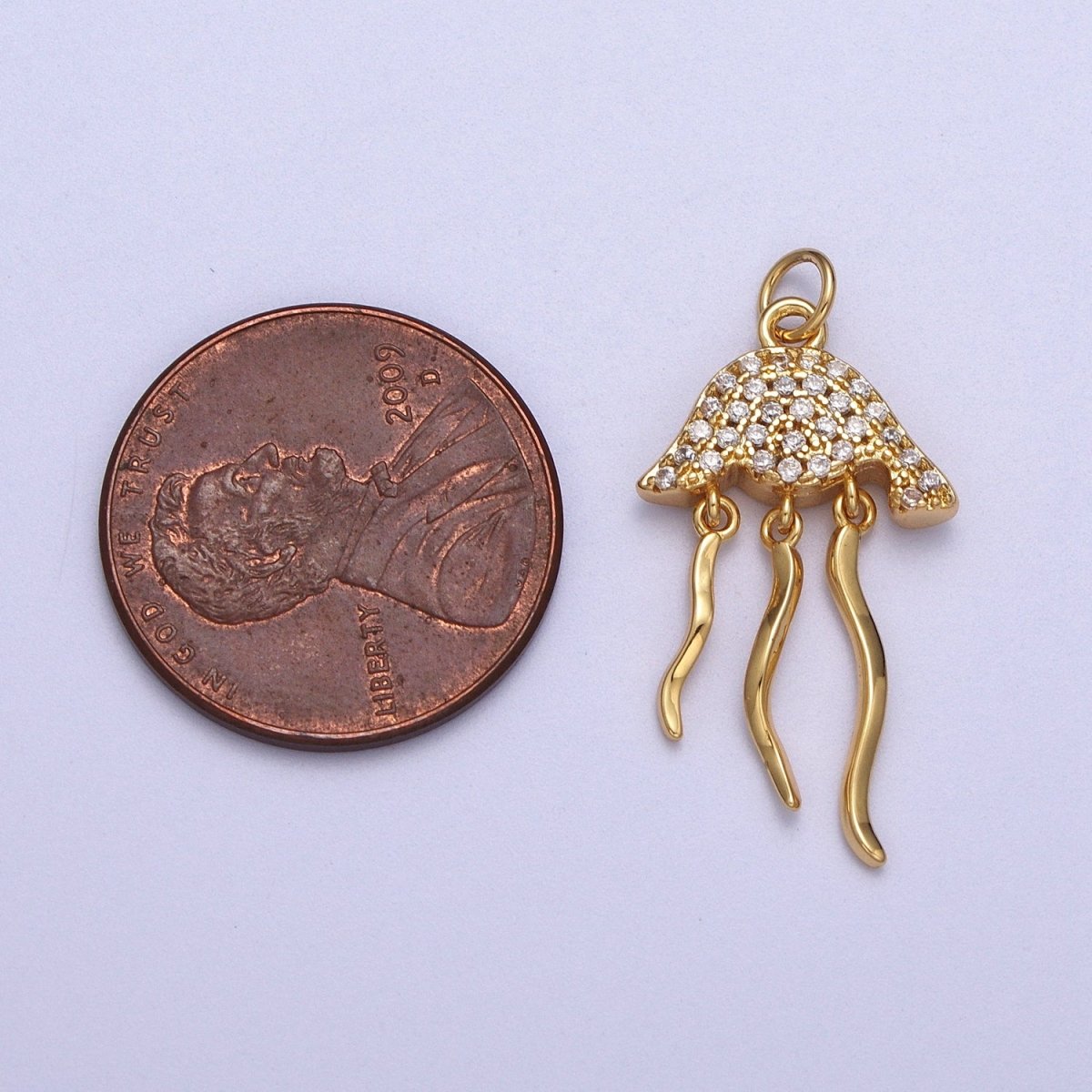 Micro Pave Jellyfish Charm in 18K Gold Filled Fish Animal Silver Beach vibes Jewelry AC553 AC554