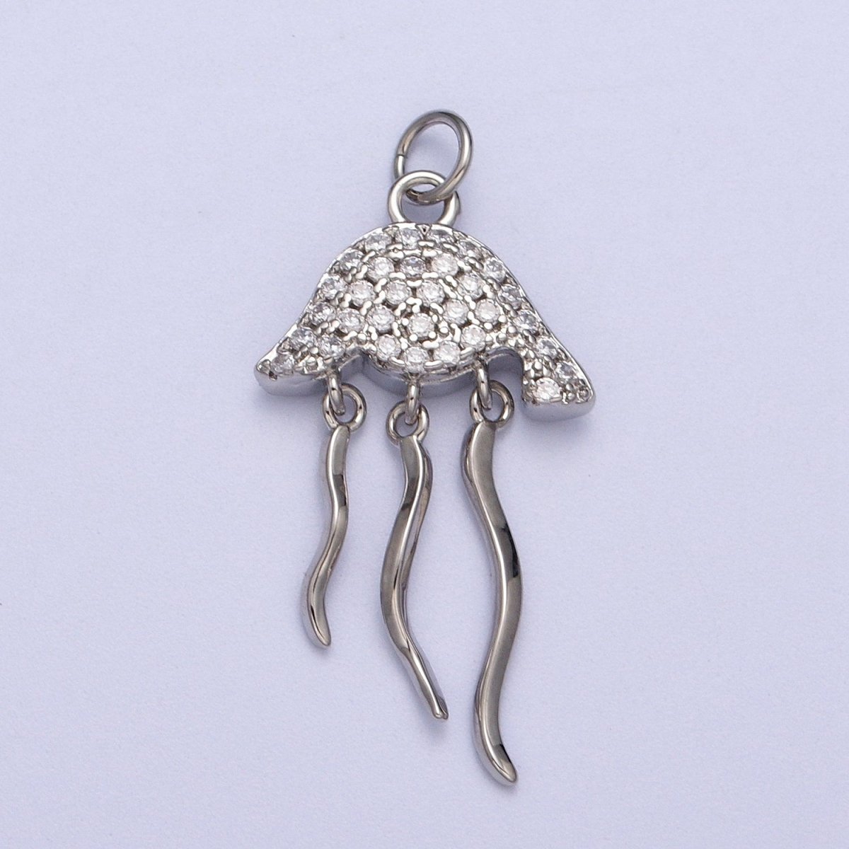 Micro Pave Jellyfish Charm in 18K Gold Filled Fish Animal Silver Beach vibes Jewelry AC553 AC554