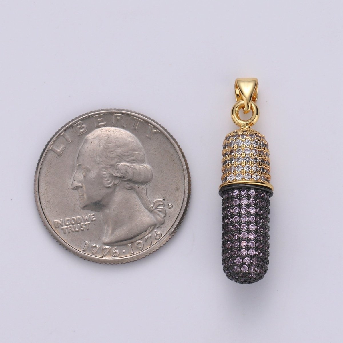 Micro Pave Pill Charms -Cubic Pill Charms -Fancy Charm -Chill Pill Charm Teal Pill Charm -Statement Kawaii Charm for Necklace Pendant I-694