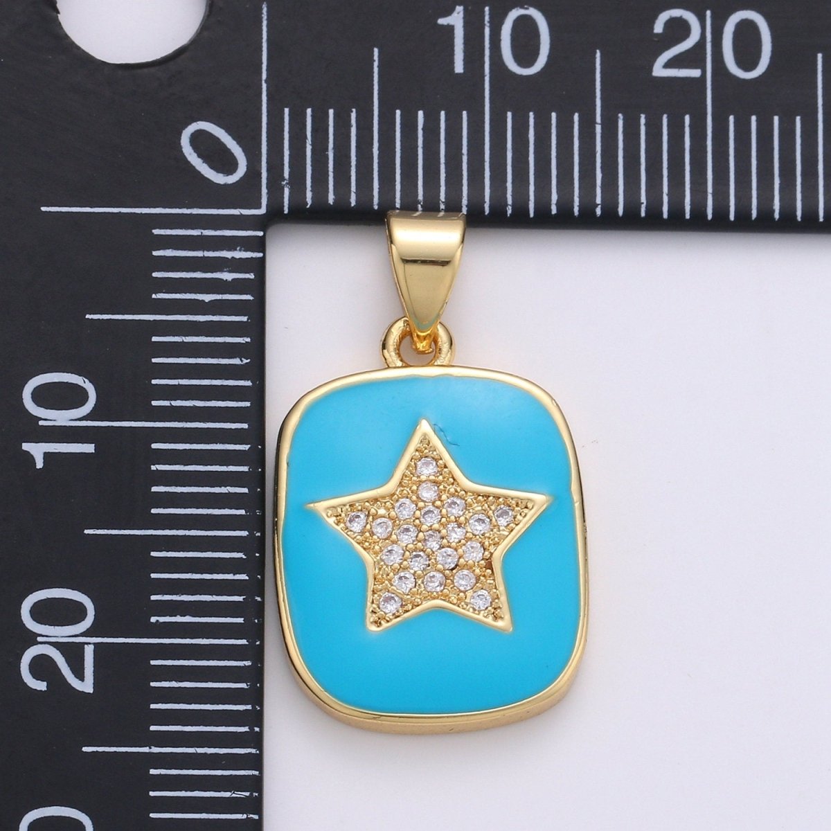 Micro Pave Pink Enamel Star Charm Pendant, Enamel Star Pendant, 14K gold Filled Celestial Charm Blue Star Pendant for Necklace Bracele J-042,J-043