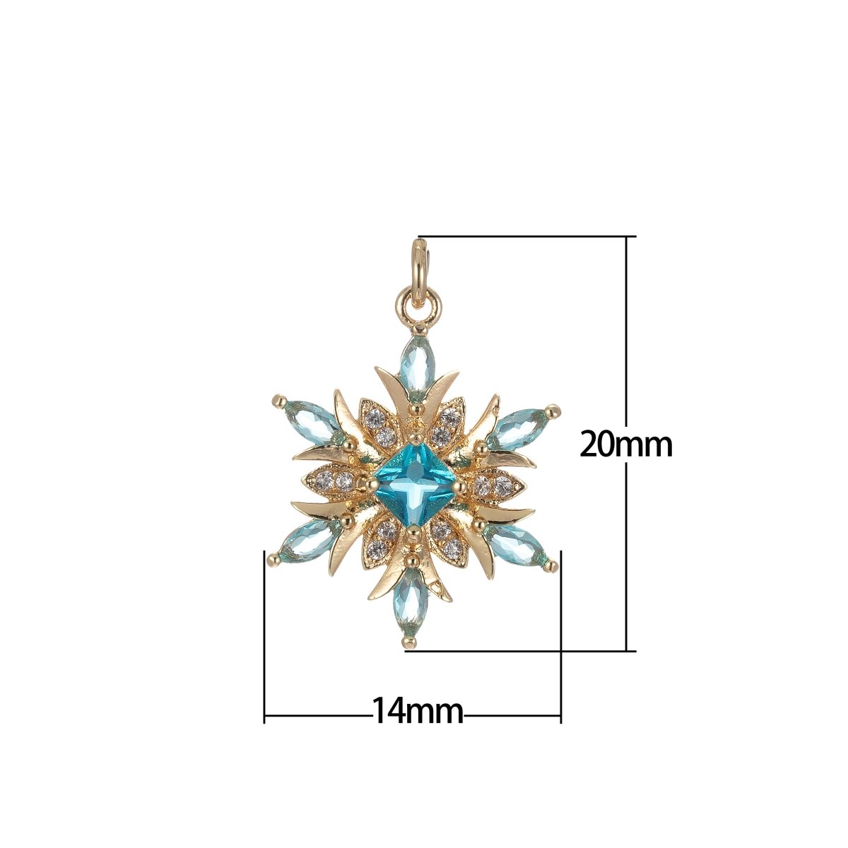 Micro Pave snow Flake Charm for Statement Necklace, Winter Wonderland Inspired Pendant Necklace, DIY Supply Jewelry Gift For Her E-860 E-861