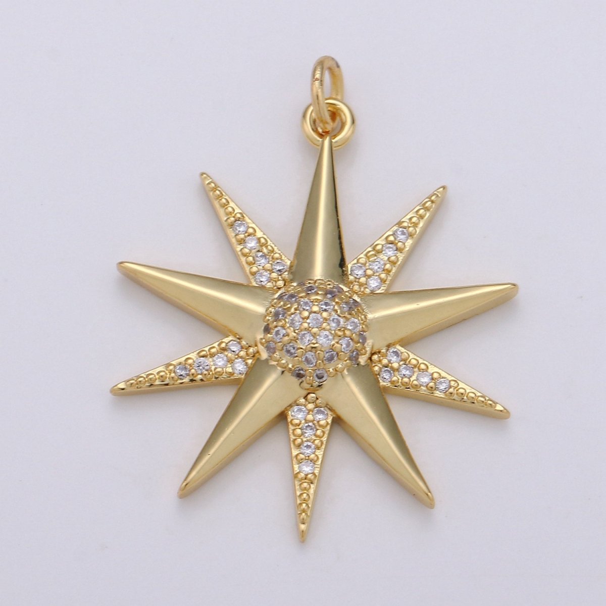 Micro Pave Star Charms, Cubic Zirconia Charms, CZ Charms, Gold Star Charm, Necklace Pendant Bracelet Charms Silver Star Celestial Jewelry D-475 D-587