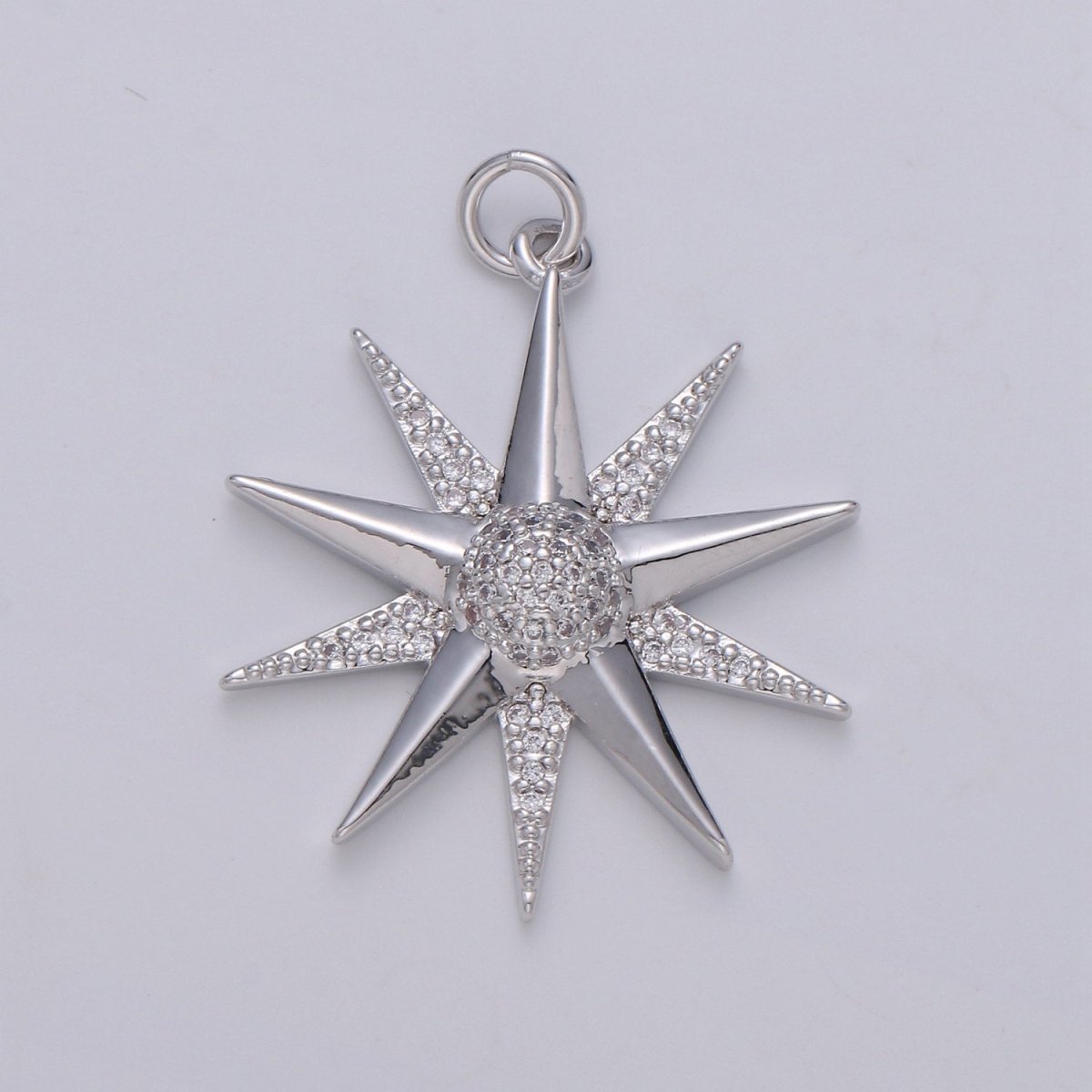 Micro Pave Star Charms, Cubic Zirconia Charms, CZ Charms, Gold Star Charm, Necklace Pendant Bracelet Charms Silver Star Celestial Jewelry D-475 D-587