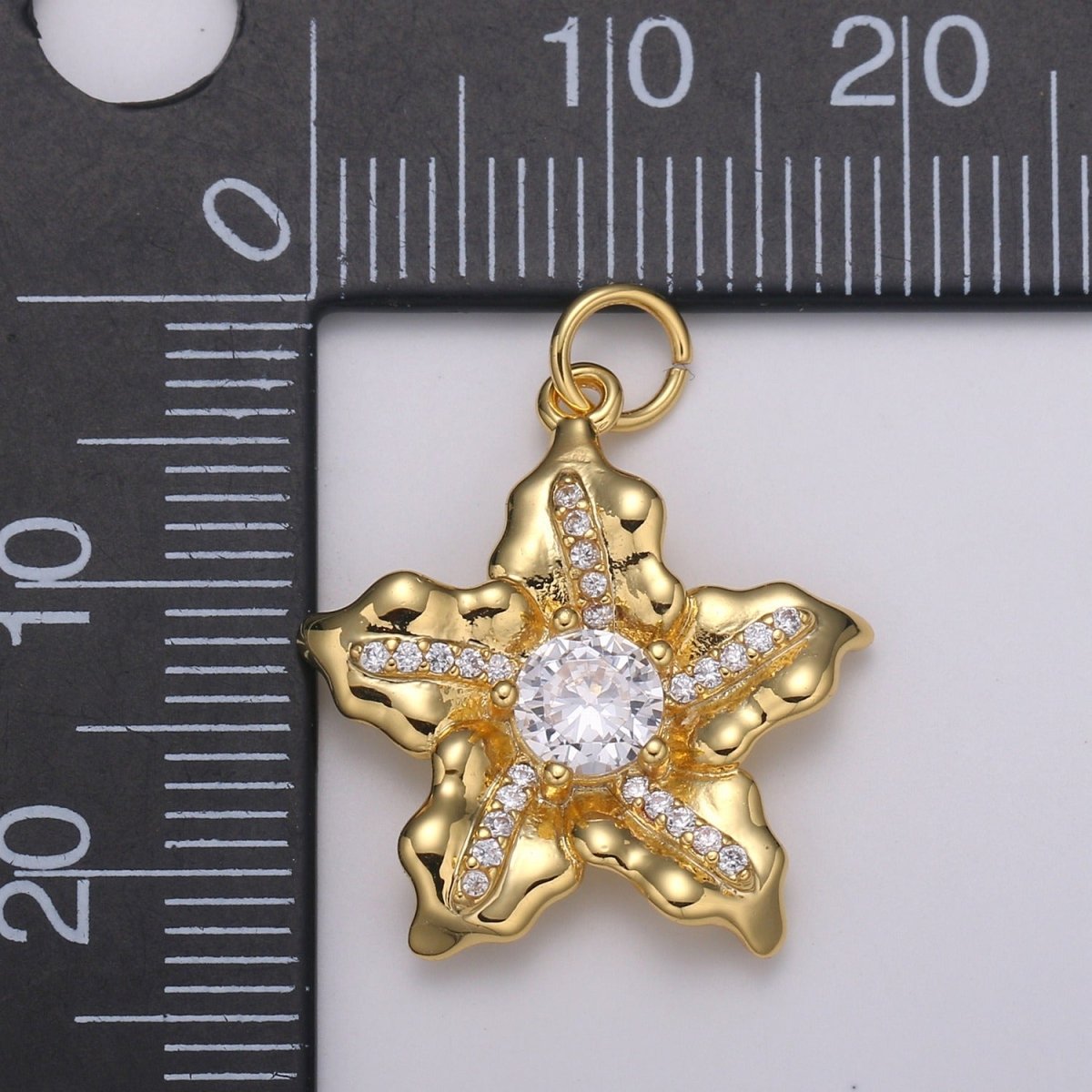 Micro Pave Star Charms, Solitaire Cubic Zirconia Charms, Gold Star Charm, Necklace Pendant Bracelet Charms Star Celestial Jewelry E-190 E-783